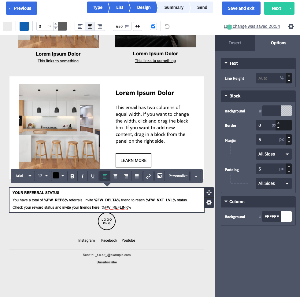 Firewards and ActiveCampaign Edit Template