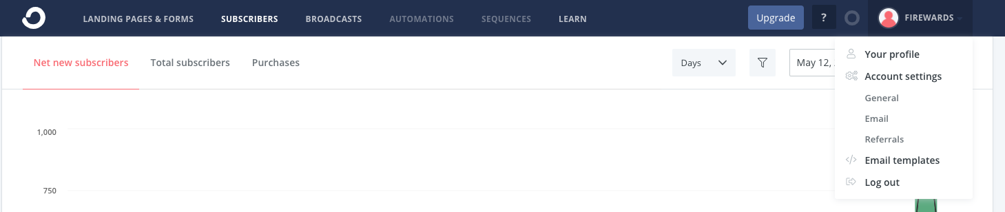 Firewards and ConvertKit Friend Referral Navigate To ConvertKit Account
