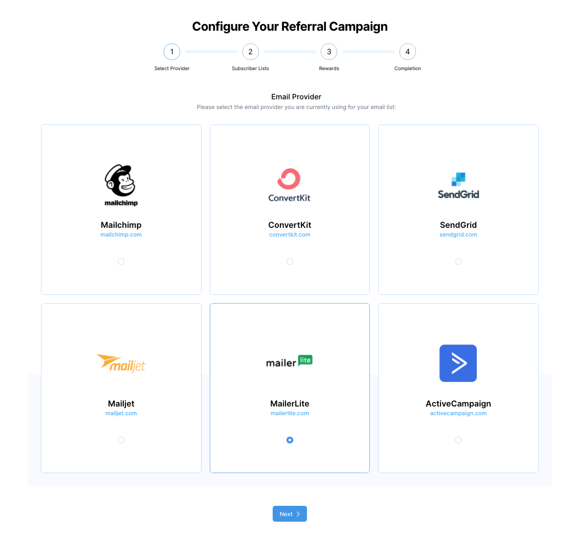 Firewards and MailerLite Friend Referral Integration