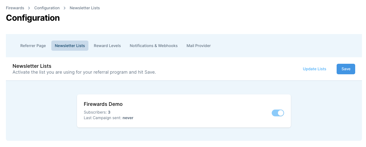 Firewards and Sendgrid Referral Newsletter Lists